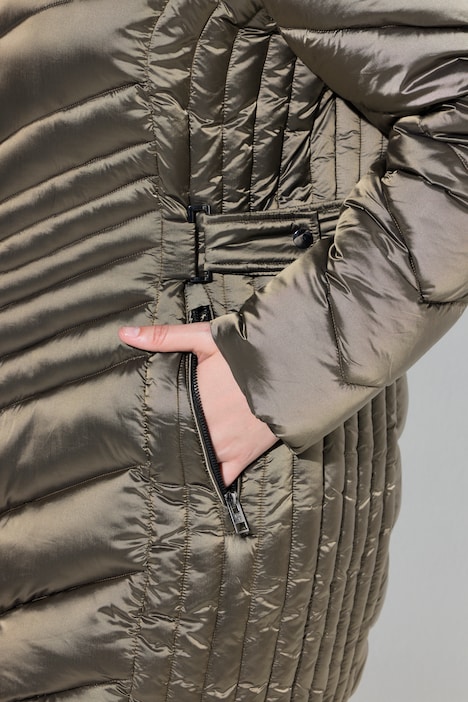 HYPRAR Steppjacke, Lederoptik-Piping, 2-Wege-Zipper