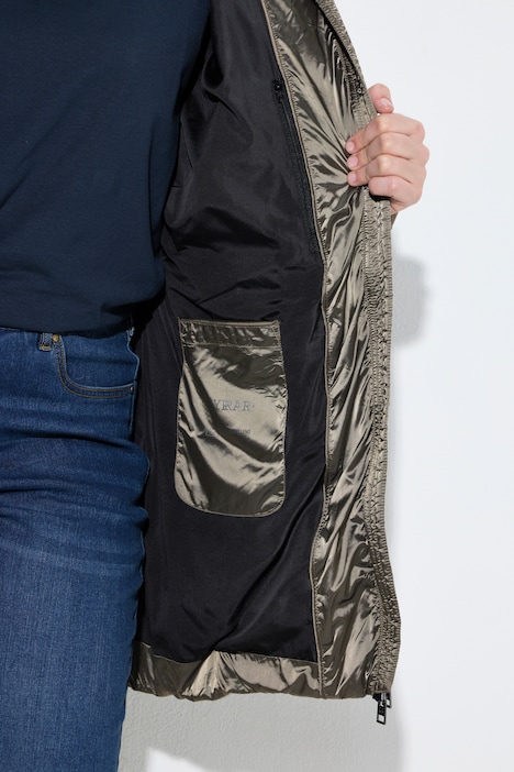 HYPRAR Steppjacke, Lederoptik-Piping, 2-Wege-Zipper