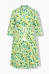 Blusenkleid, A-Linie, Midilänge, Zitronen-Muster