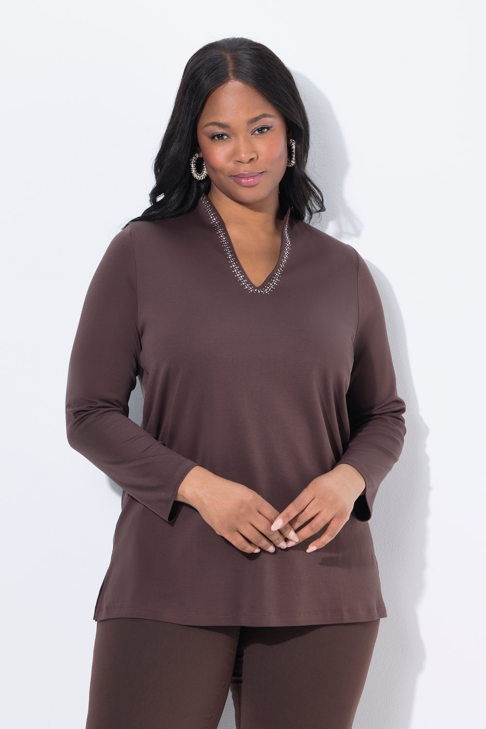 Große Größen Shirt, Damen, braun, Größe: 46/48, Baumwolle, Ulla Popken