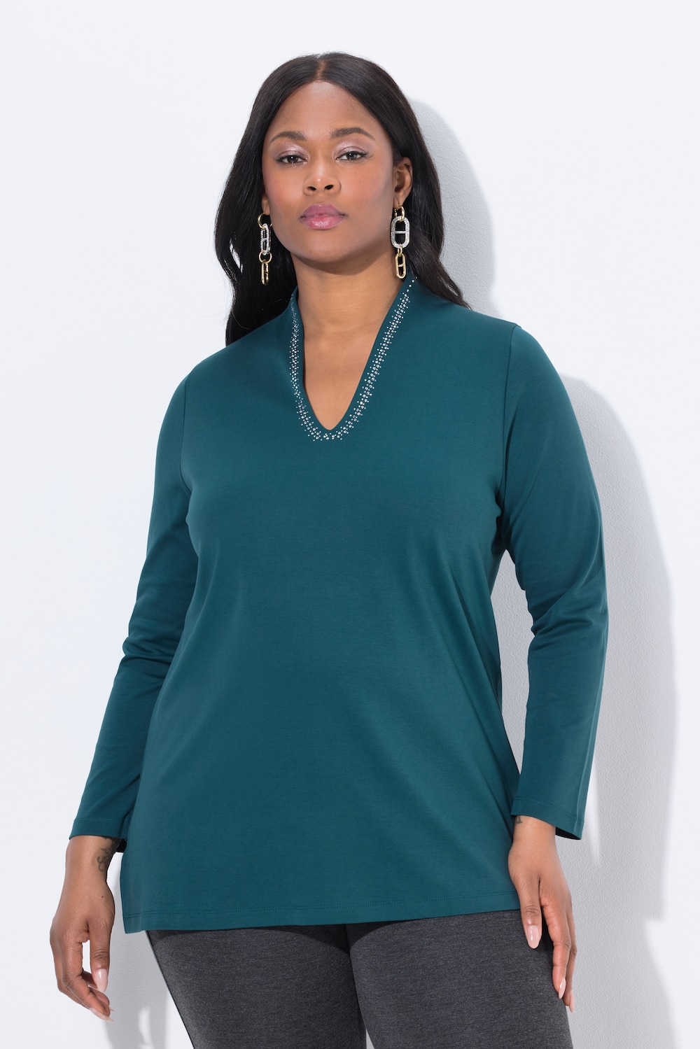 Große Größen Shirt, Damen, türkis, Größe: 46/48, Baumwolle, Ulla Popken