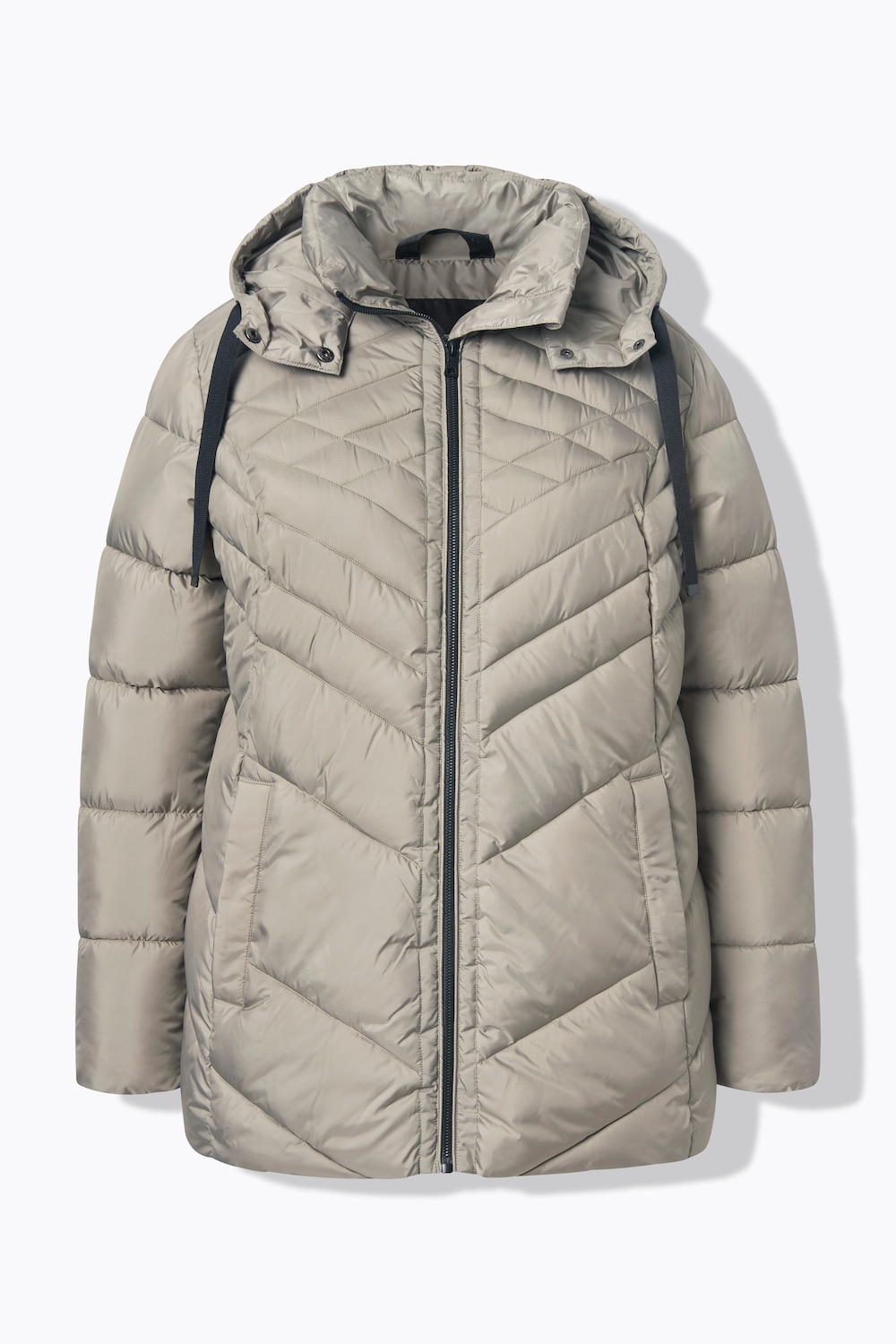 Stora storlekar HYPRAR Quiltad jacka, Dam, grå, storlek: 42/44, Polyester, Ulla Popken