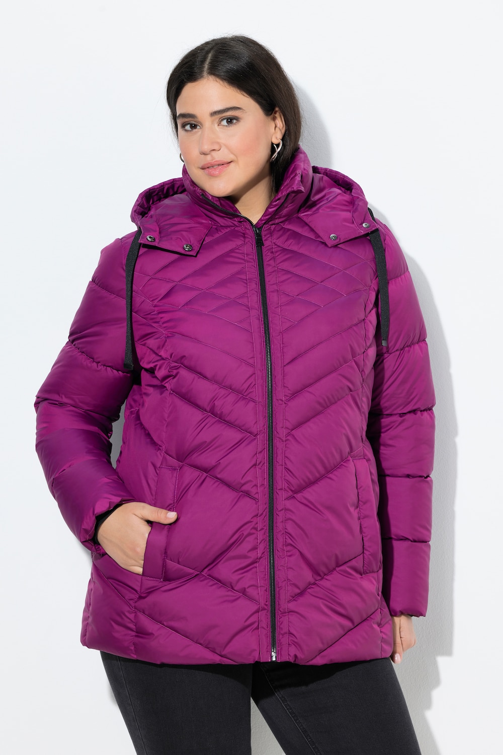Große Größen HYPRAR Steppjacke, Damen, lila, Größe: 50/52, Polyester, Ulla Popken
