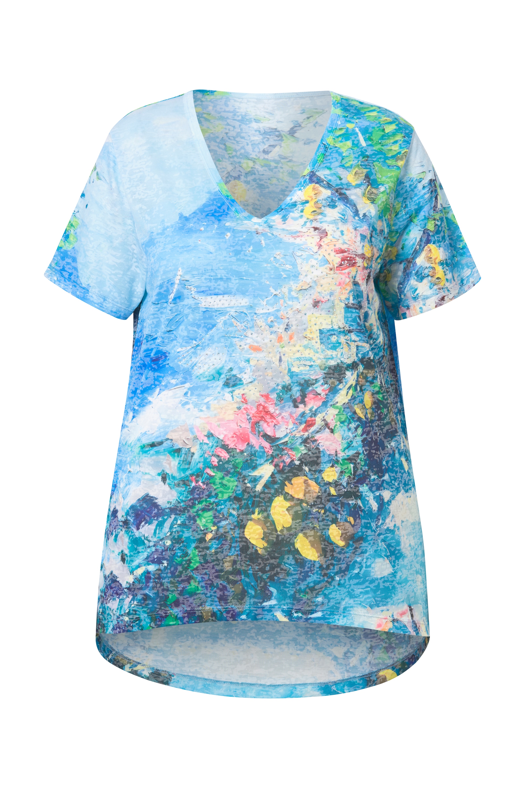 MIAMODA Damen große Größen T Shirt A Linie Italien Print 842024