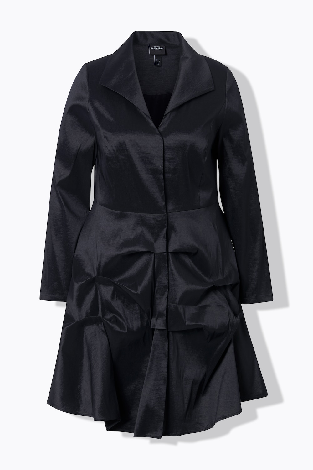 Stora storlekar Lång jacka, Dam, svart, storlek: 50, Viskos/Polyester/Syntetfibrer, Ulla Popken