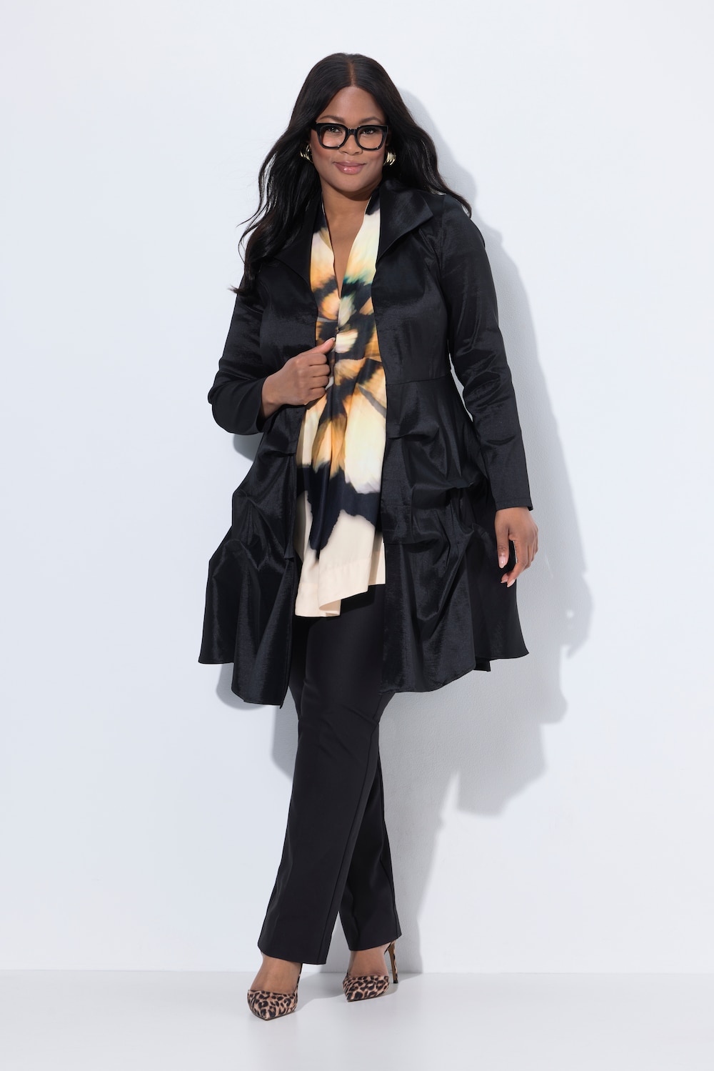 Longjacke, Schößchen, Spatenkragen, Langarm