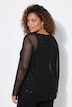 Bluse, Regular Fit, doppellagig, Netz mit Pailletten