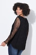 Blouse, Regular Fit, dubbellaags, netstof met pailletten