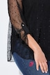 Blouse, Regular Fit, dubbellaags, netstof met pailletten