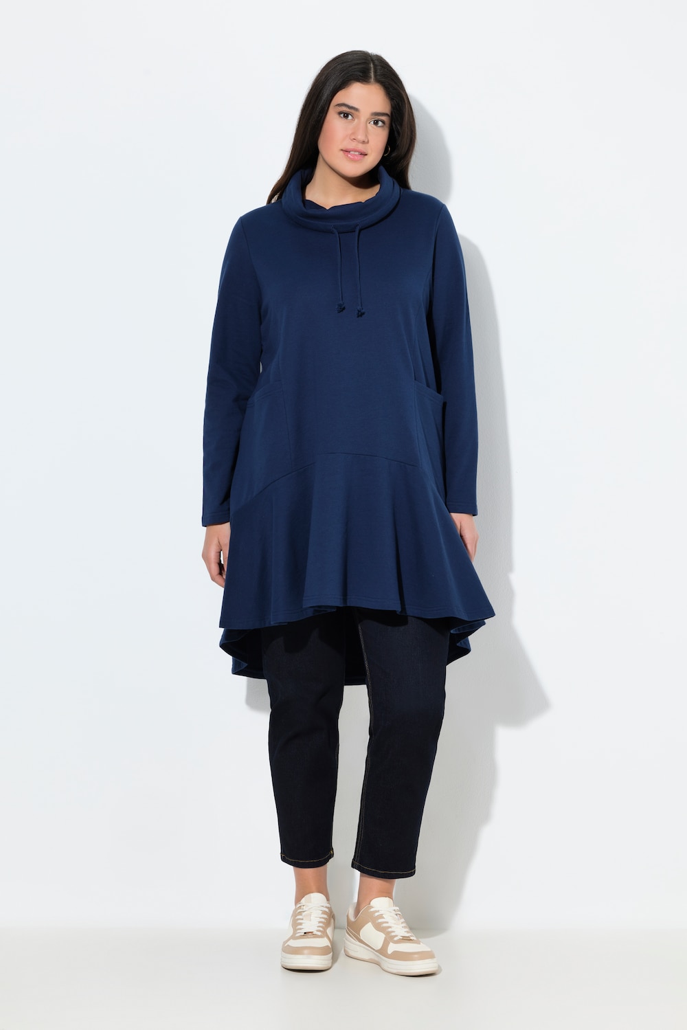 Thumbnail - Große Größen Longsweater, Damen, blau, Größe: 58/60, Baumwolle/Polyester, Ulla Popken