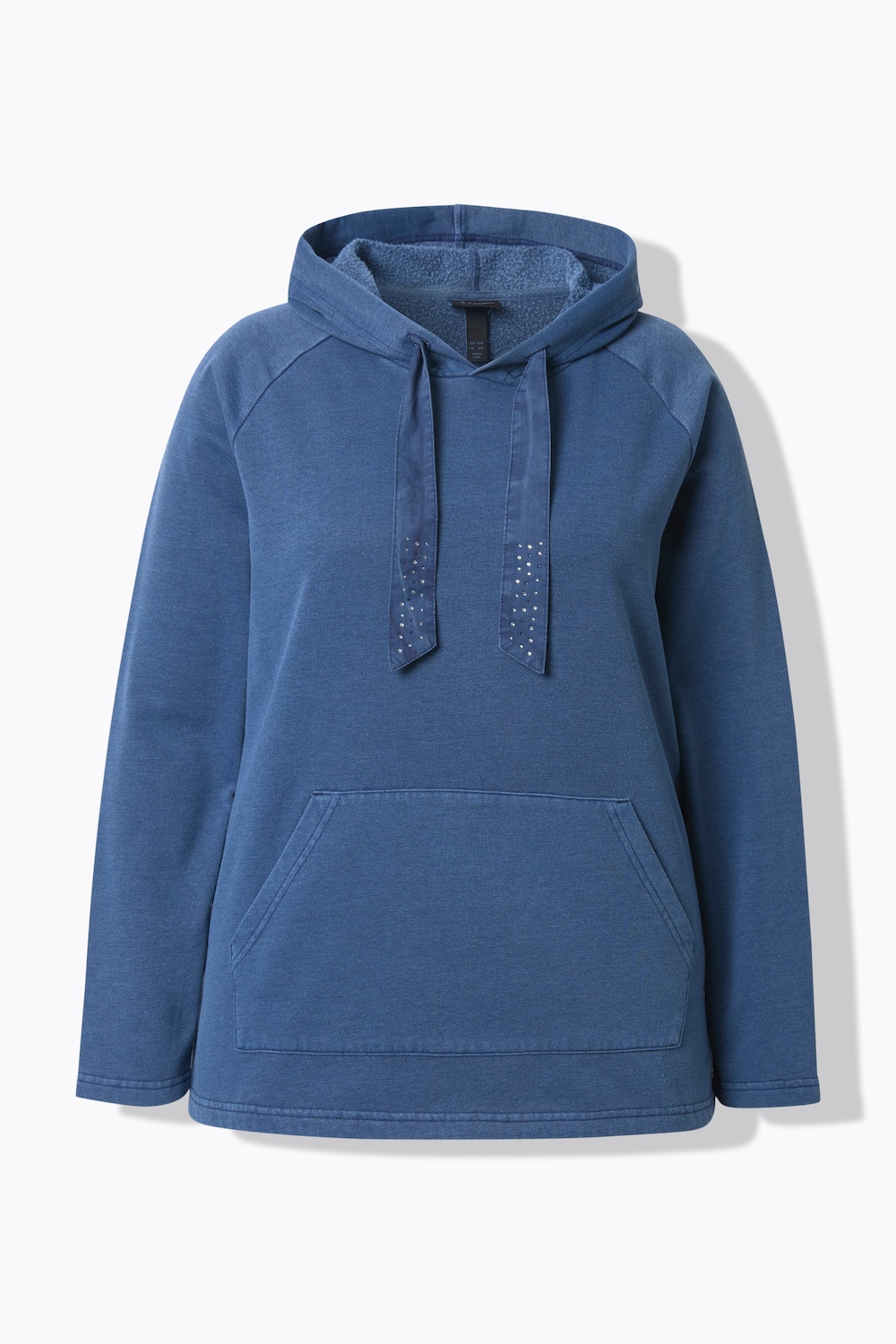 Stora storlekar Hoodie, Dam, blå, storlek: 46/48, Polyester/Bomull, Ulla Popken