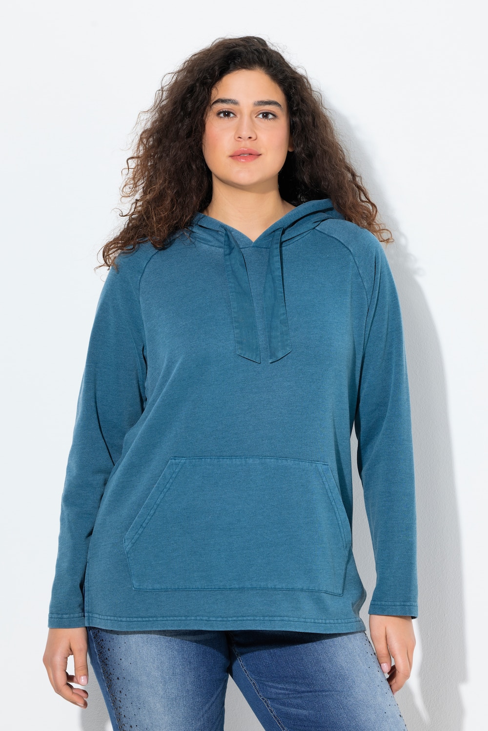 Große Größen Hoodie, Damen, blau, Größe: 54/56, Polyester/Baumwolle, Ulla Popken