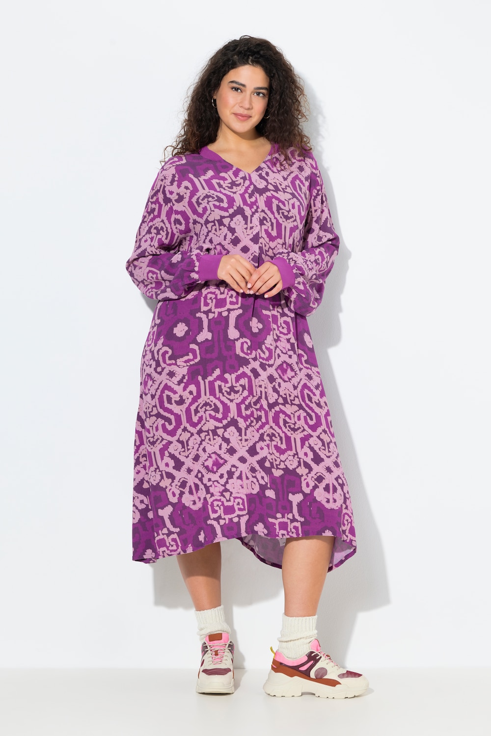 Große Größen Kleid, Damen, lila, Größe: 50/52, Viskose, Ulla Popken