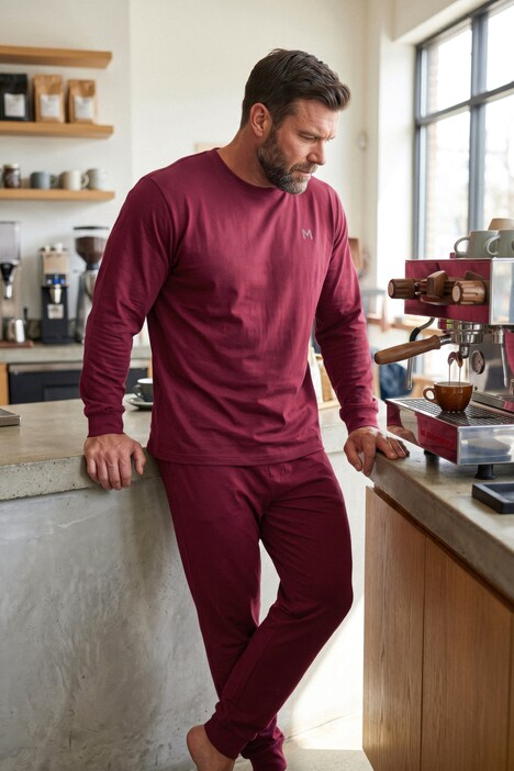 Pyjamas, tvådelad, jersey, lång ärm, upp till 8XL