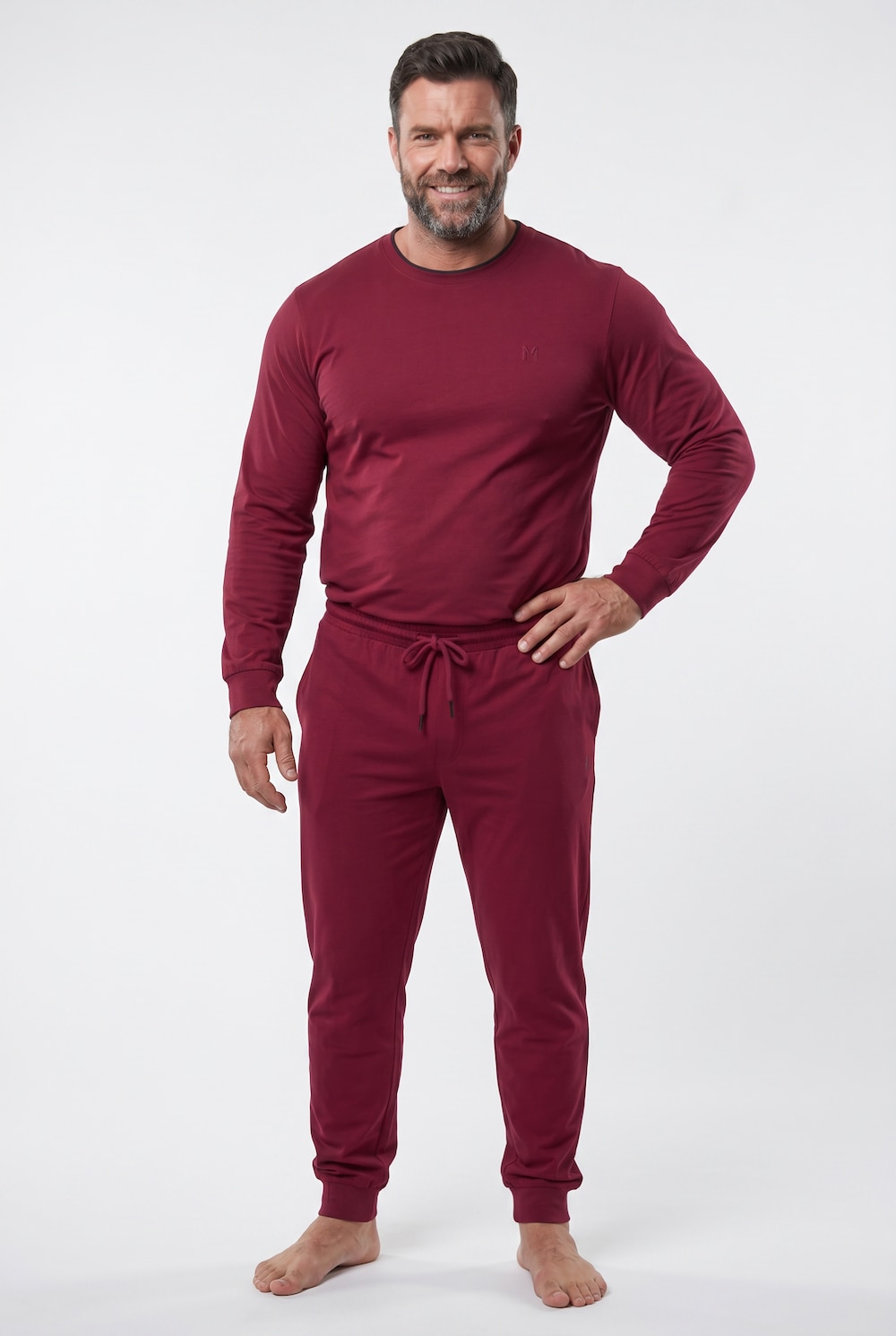 Schlafanzug, Zweiteiler, Jersey, Langarm, bis 8 XL