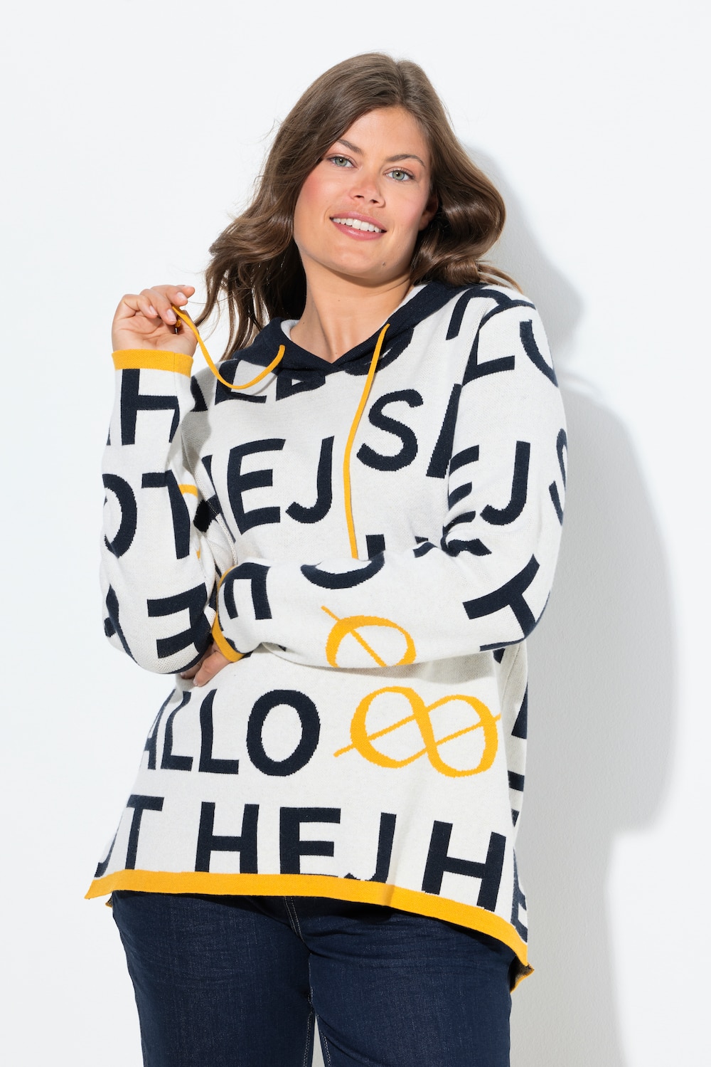 Große Größen Jaquardpullover, Damen, blau, Größe: 48/50, Viskose/Synthetische Fasern/Polyester, LAURASON