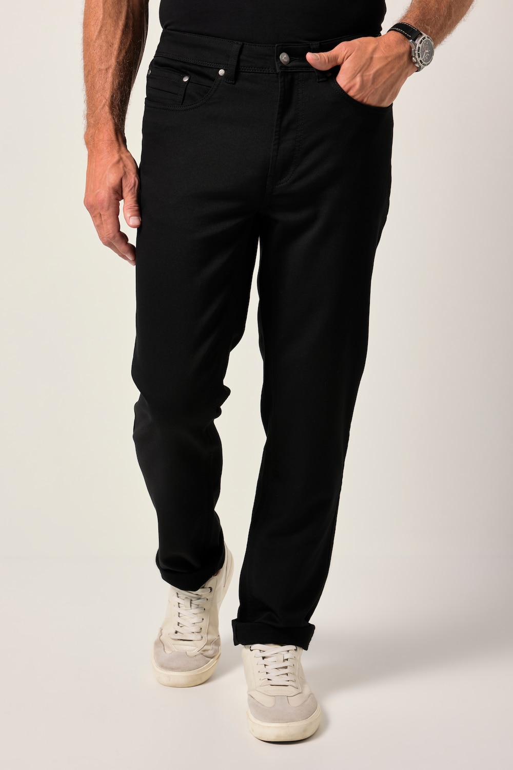 Boston Park Jeans, Black Denim, Straight Fit, bis 36/72