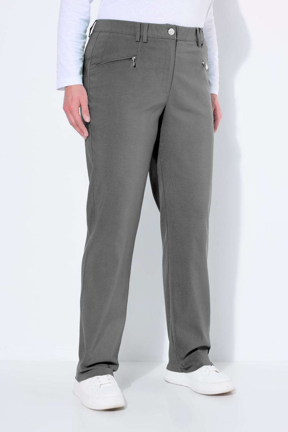 Große Größen Thermo-Stretchhose Mony, Damen, grau, Größe: 62, Viskose/Synthetische Fasern, Ulla Popken