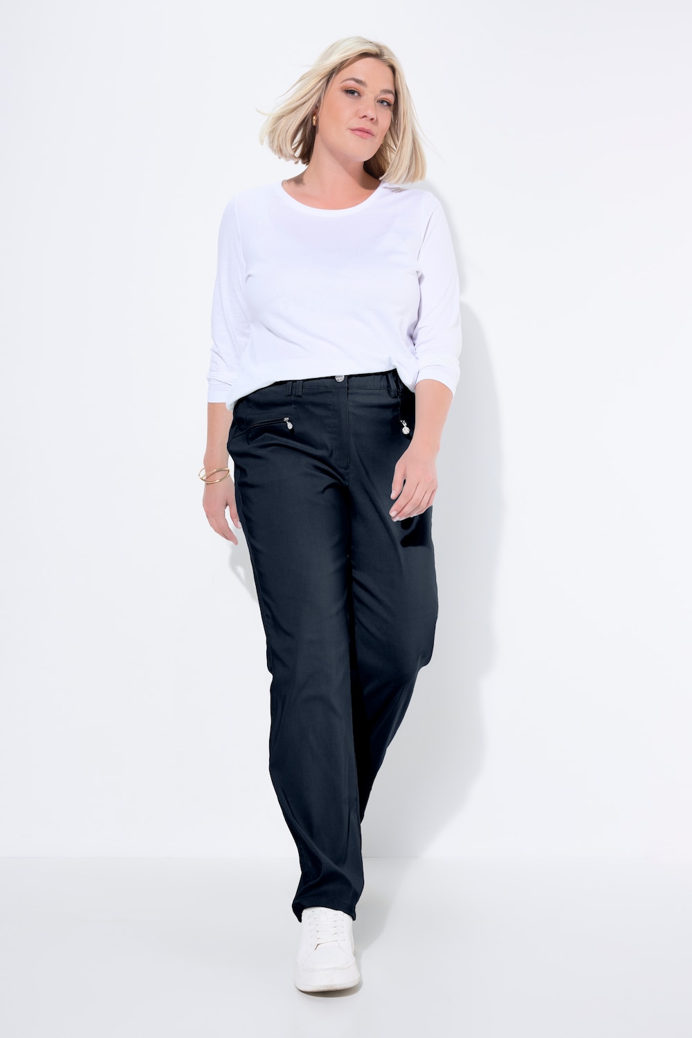 Große Größen Thermo-Stretchhose Mony, Damen, schwarz, Größe: 52, Viskose/Synthetische Fasern, Ulla Popken