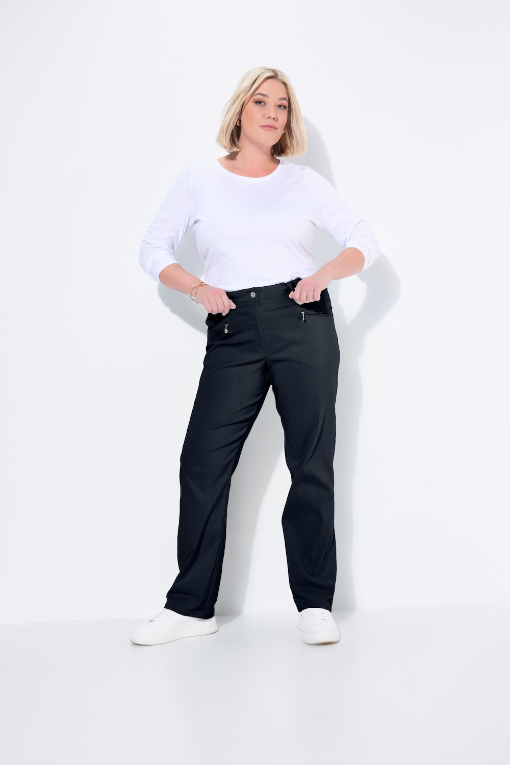 Große Größen Thermo-Stretchhose Mony, Damen, blau, Größe: 54, Viskose/Synthetische Fasern, Ulla Popken