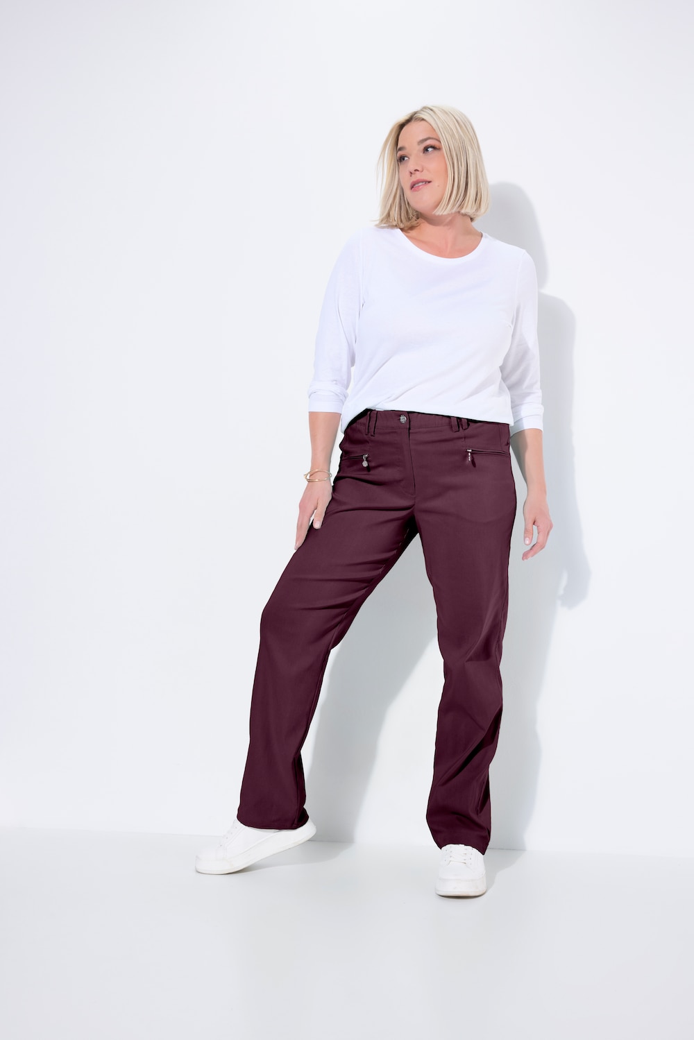 Große Größen Thermo-Stretchhose Mony, Damen, lila, Größe: 62, Viskose/Synthetische Fasern, Ulla Popken