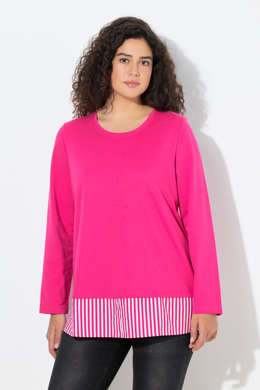 Große Größen Sweater, Damen, rosa, Größe: 54/56, Baumwolle/Polyester, Ulla Popken