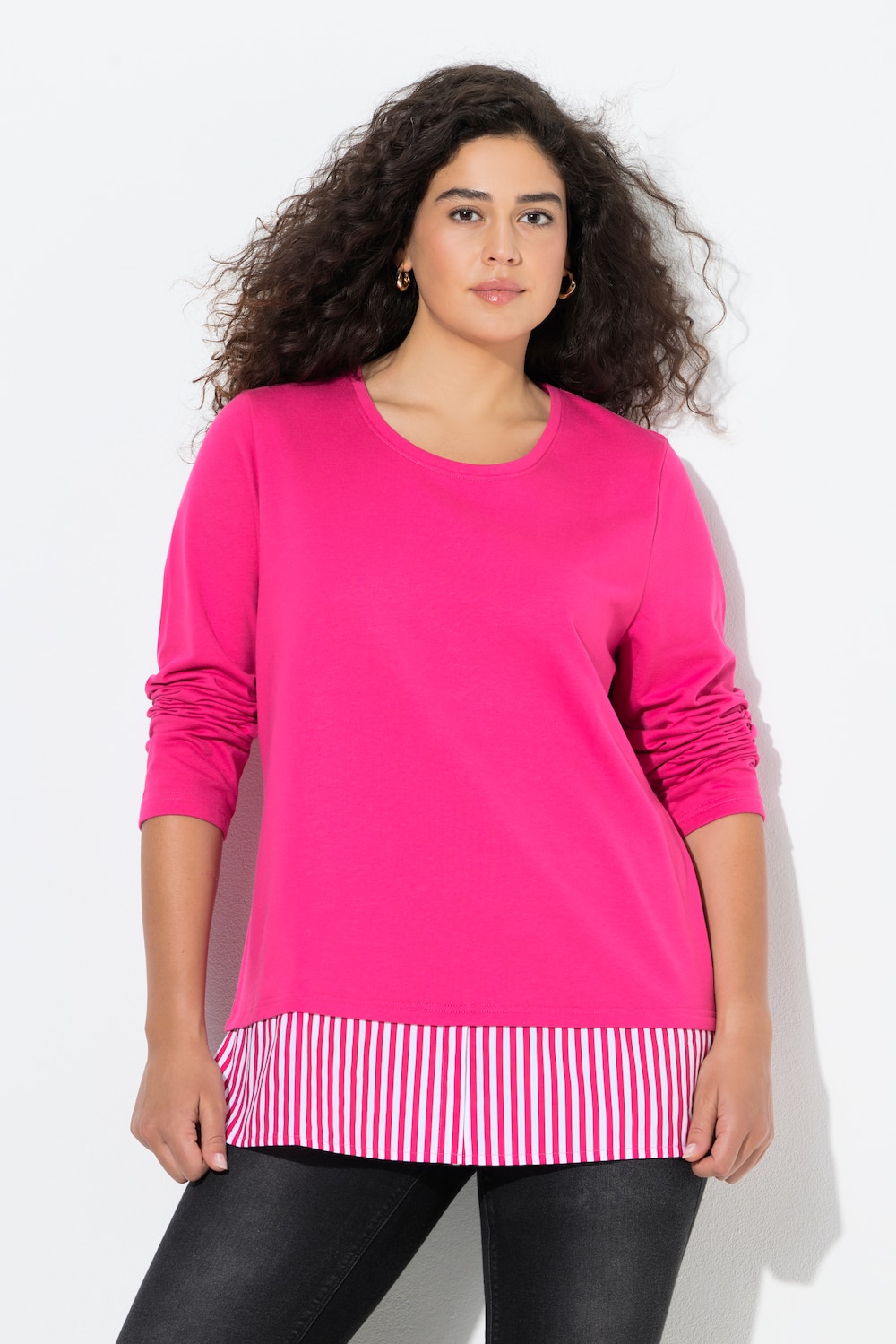 Sweater, Blusensaum, Rundhals, Langarm