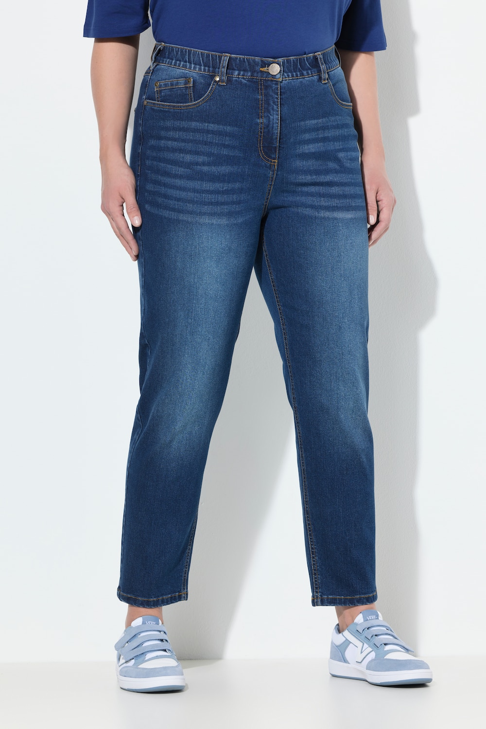 Große Größen Mom-Jeans, Damen, blau, Größe: 52, Baumwolle/Polyester/Viskose, Ulla Popken