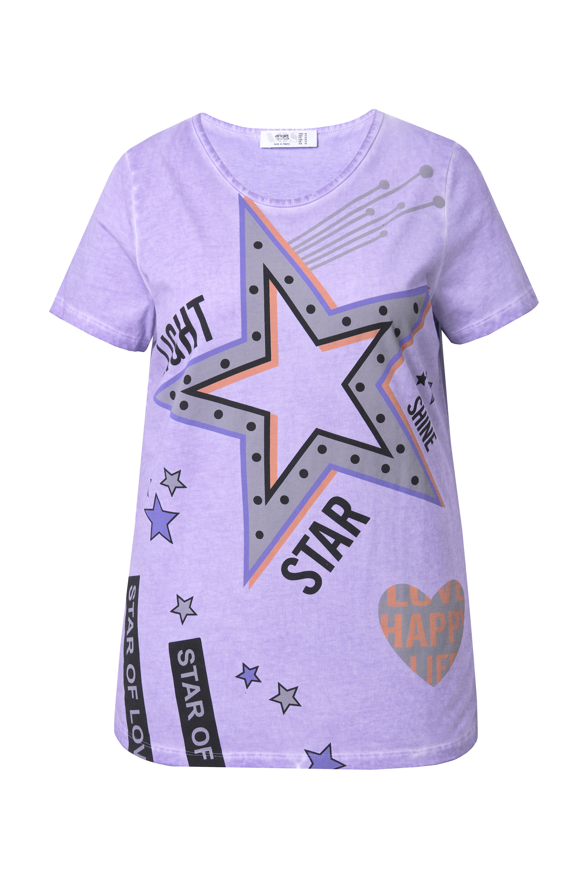 Angel of Style Damen große Größen T Shirt Regular Fit Stern Druck 842131