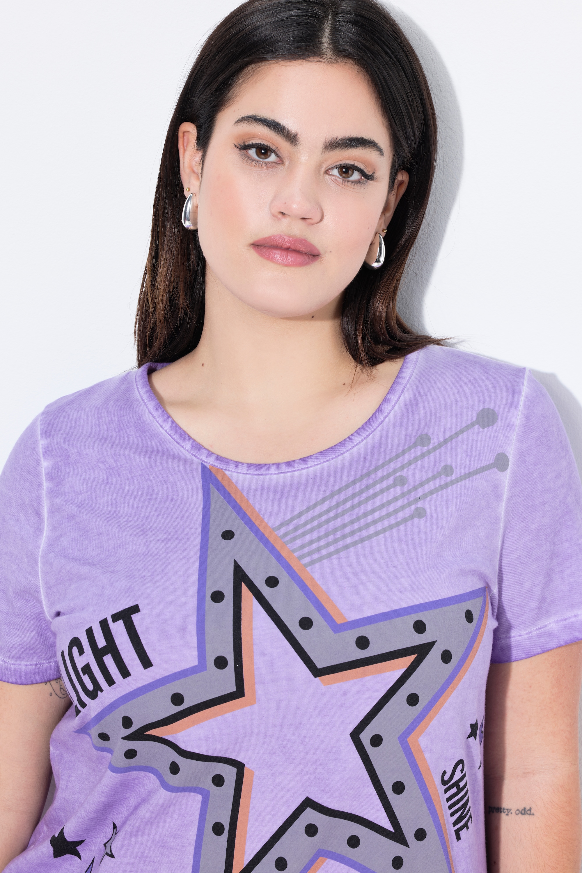 Angel of Style Damen große Größen T Shirt Regular Fit Stern Druck 842131