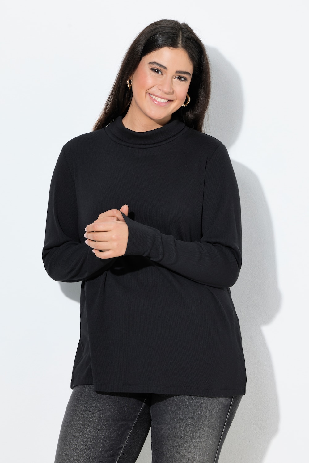 Große Größen Shirt, Damen, schwarz, Größe: 42/44, Viskose, Ulla Popken