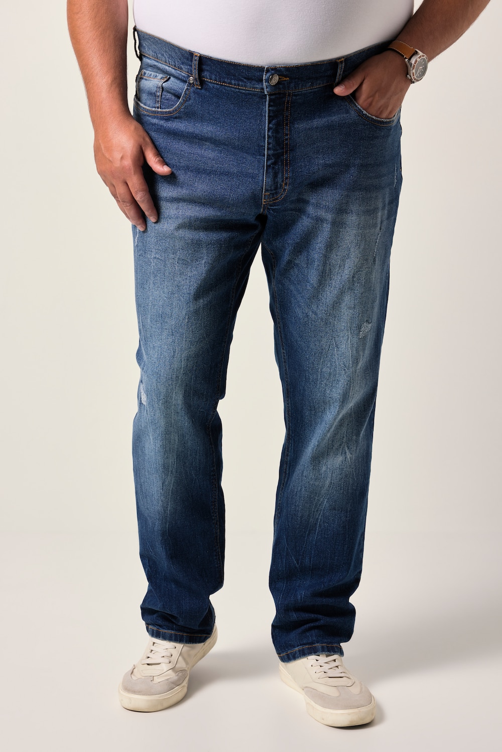 Men+ instap-jeans Buik-Fit, Straight Fit, 5-pocket, tot 72