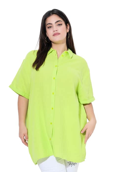 Blouse, oversized, muslin, eye on the back