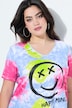 T-shirt, A-lijn, batikmotief, smiley