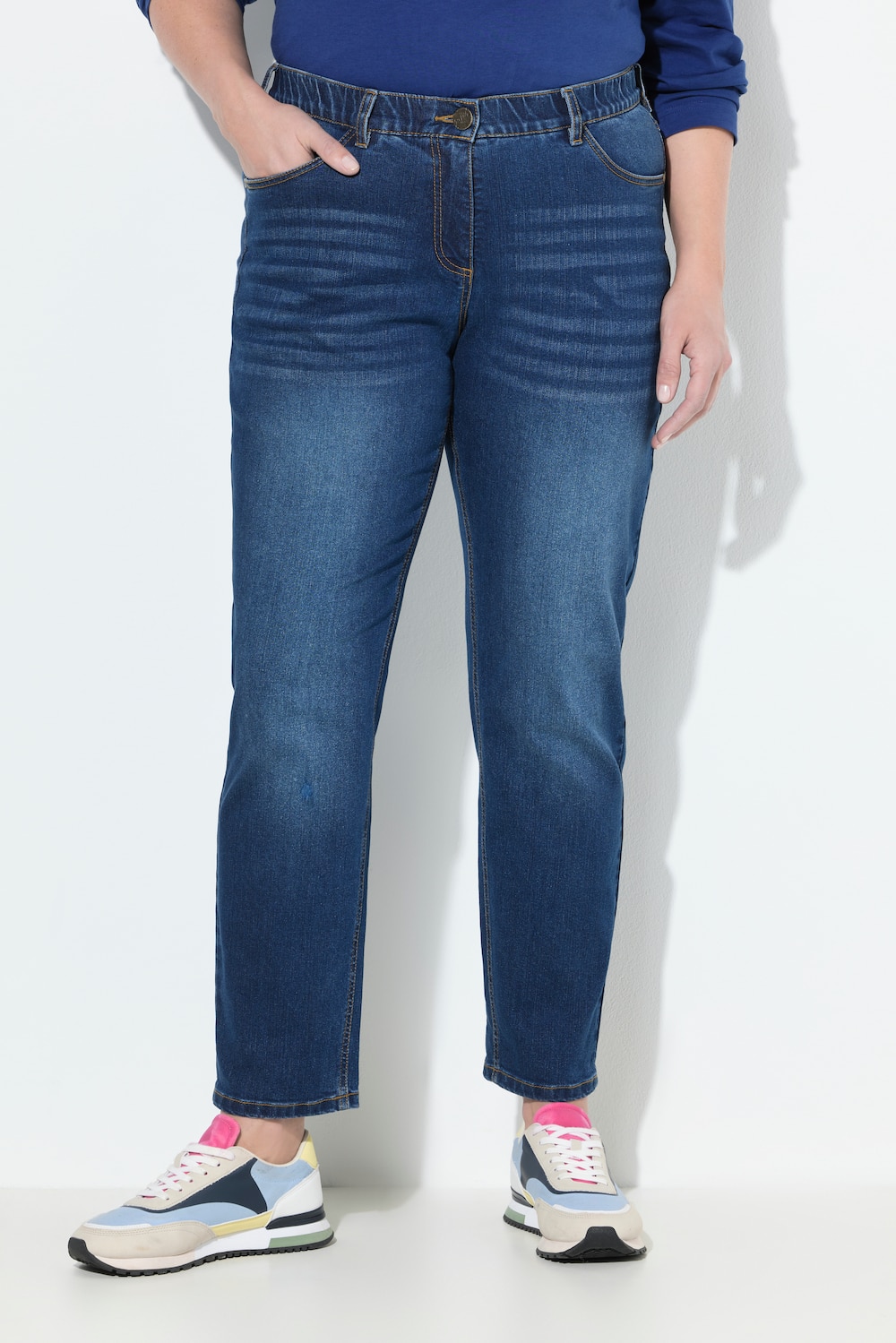 Große Größen Boyfriend-Jeans, Damen, blau, Größe: 54, Baumwolle/Polyester/Viskose, Ulla Popken