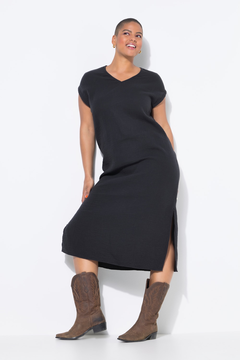Midikleid, Oversize Shape, Musselin