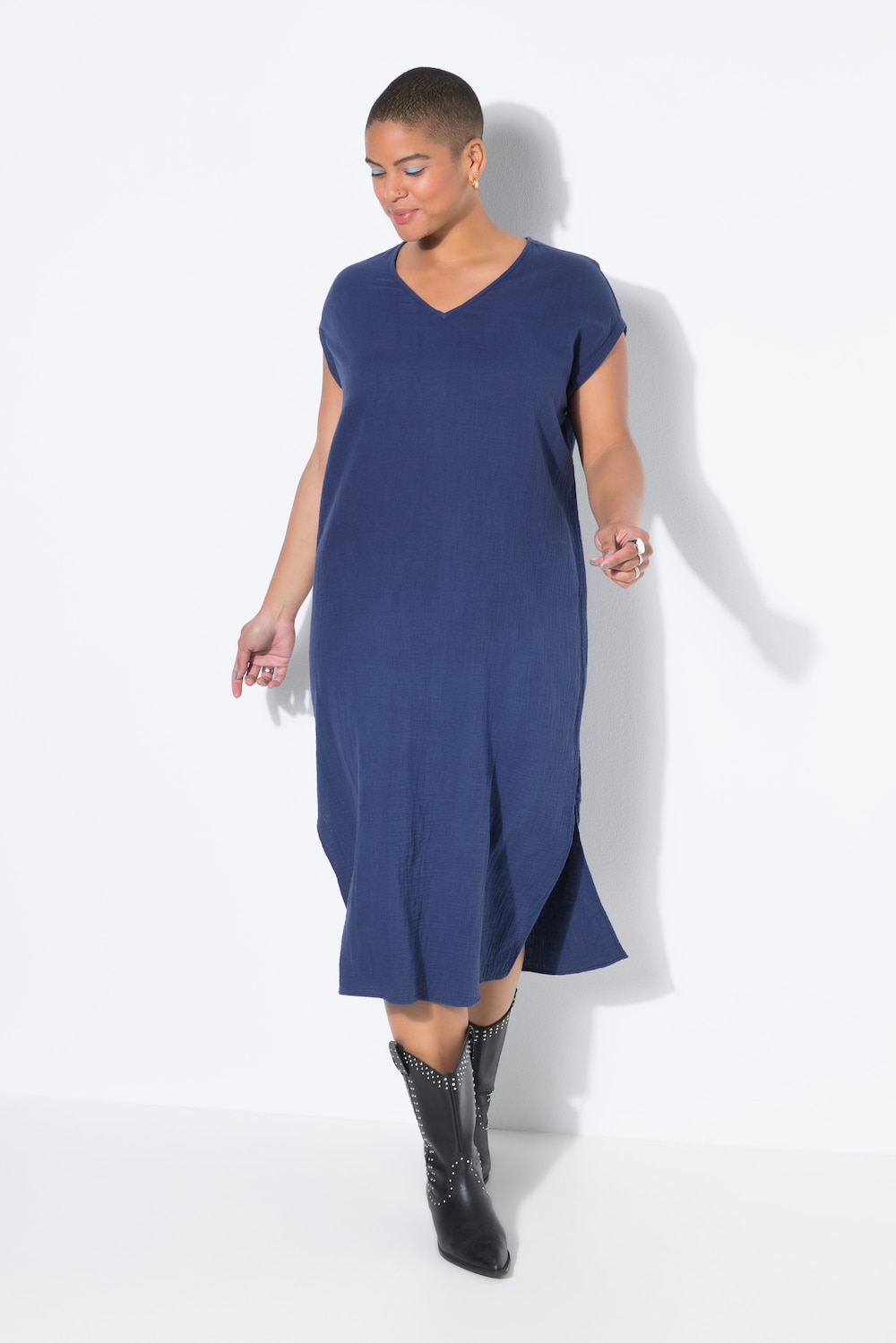 Midikleid, Oversize Shape, Musselin