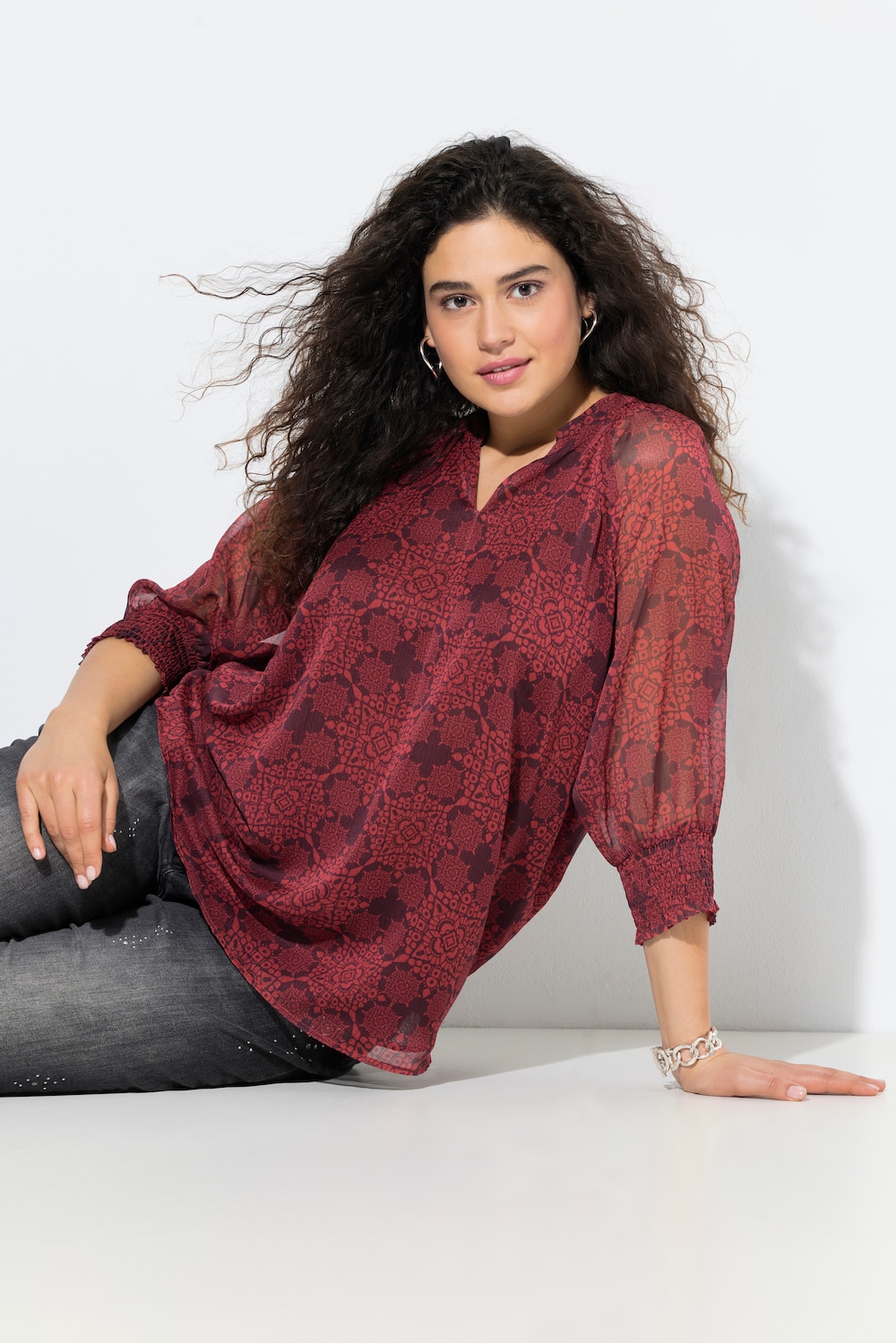 Tunika, oversize, tunikaudskæring, lange ærmer
