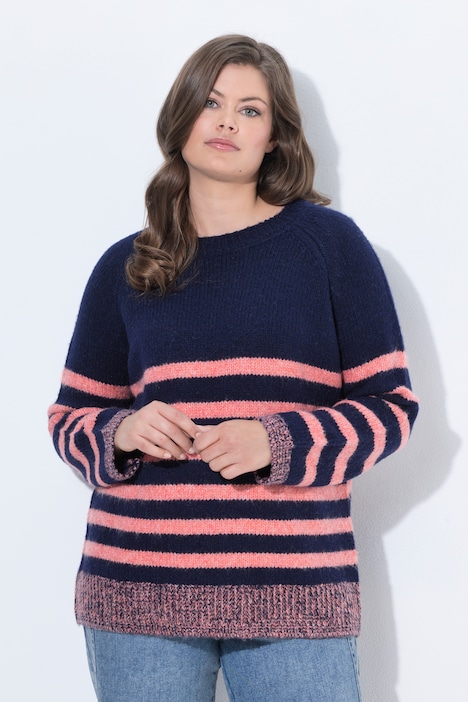 Ringel-Strickpullover, Rundhalsausschnitt,Langarm