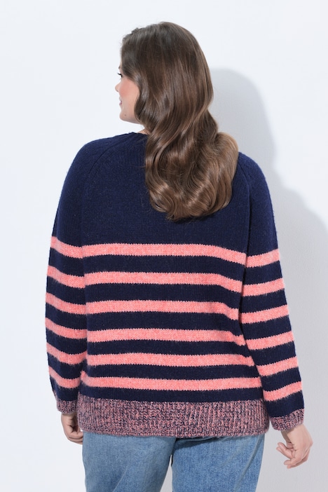 Ringel-Strickpullover, Rundhalsausschnitt,Langarm