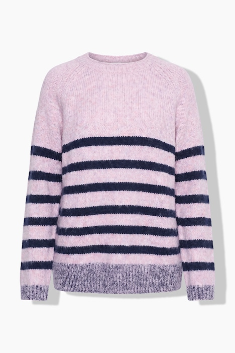 Ringel-Strickpullover, Rundhalsausschnitt,Langarm