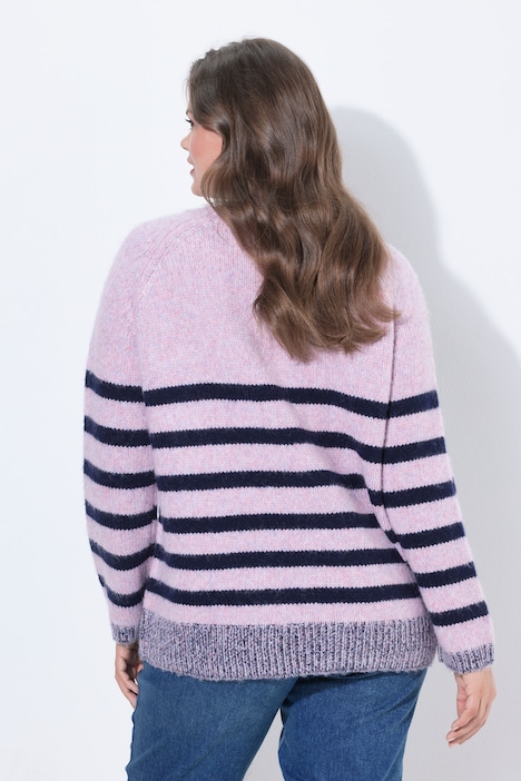 Ringel-Strickpullover, Rundhalsausschnitt,Langarm