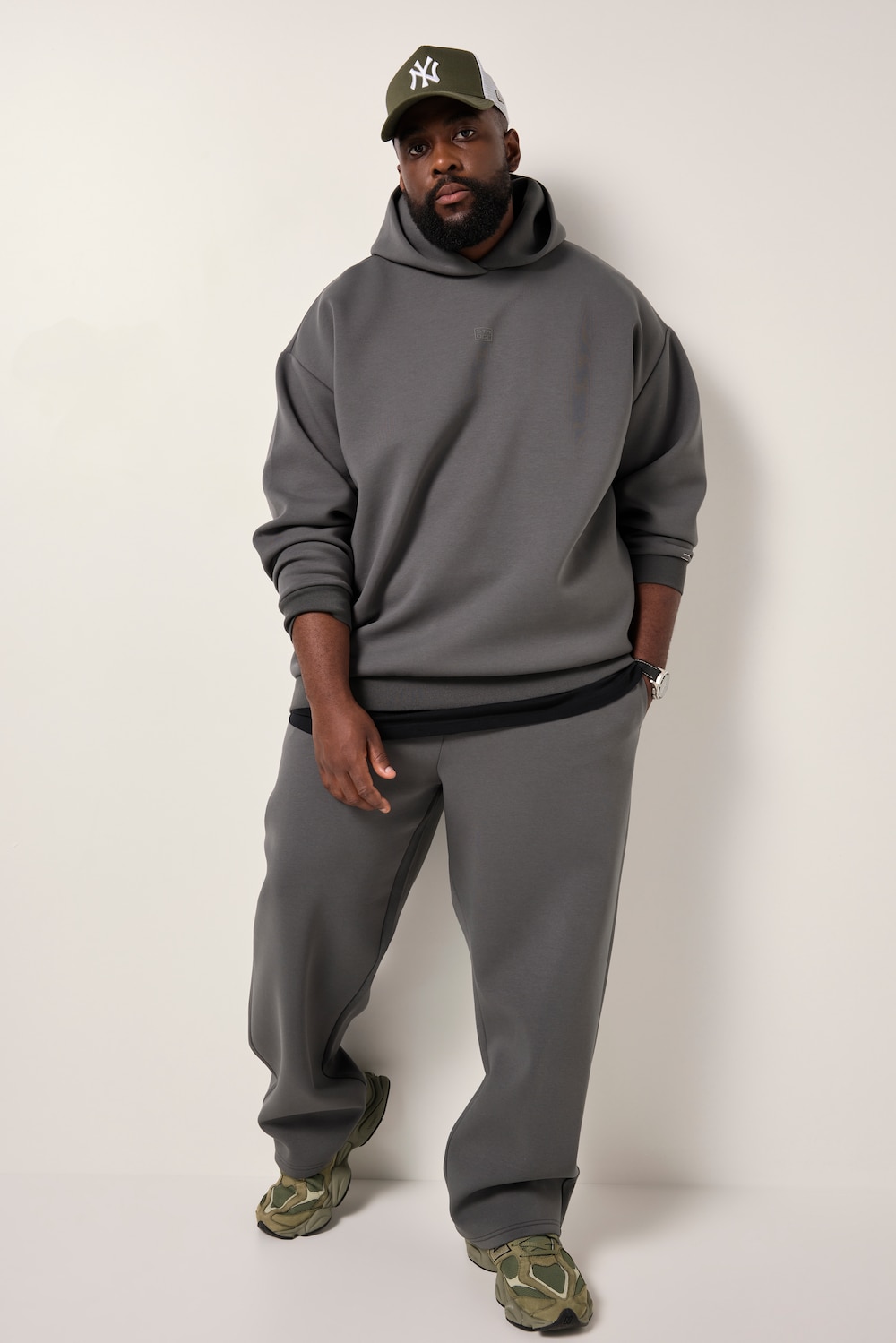 Stora storlekar Hoodie, Her, grå, storlek: 7XL, Polyester/Bomull, STHUGE
