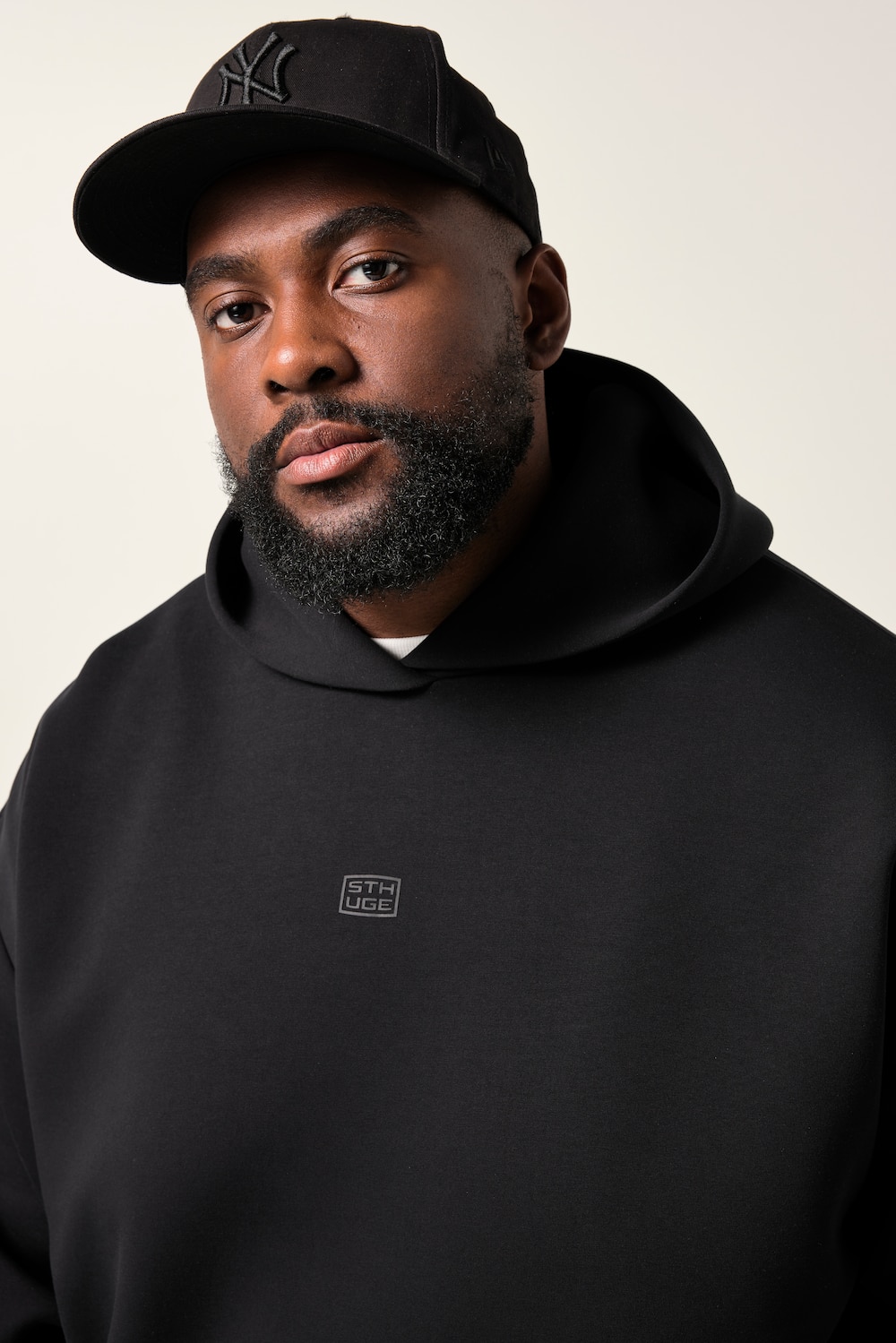 Stora storlekar Hoodie, Her, svart, storlek: 3XL, Polyester/Bomull, STHUGE