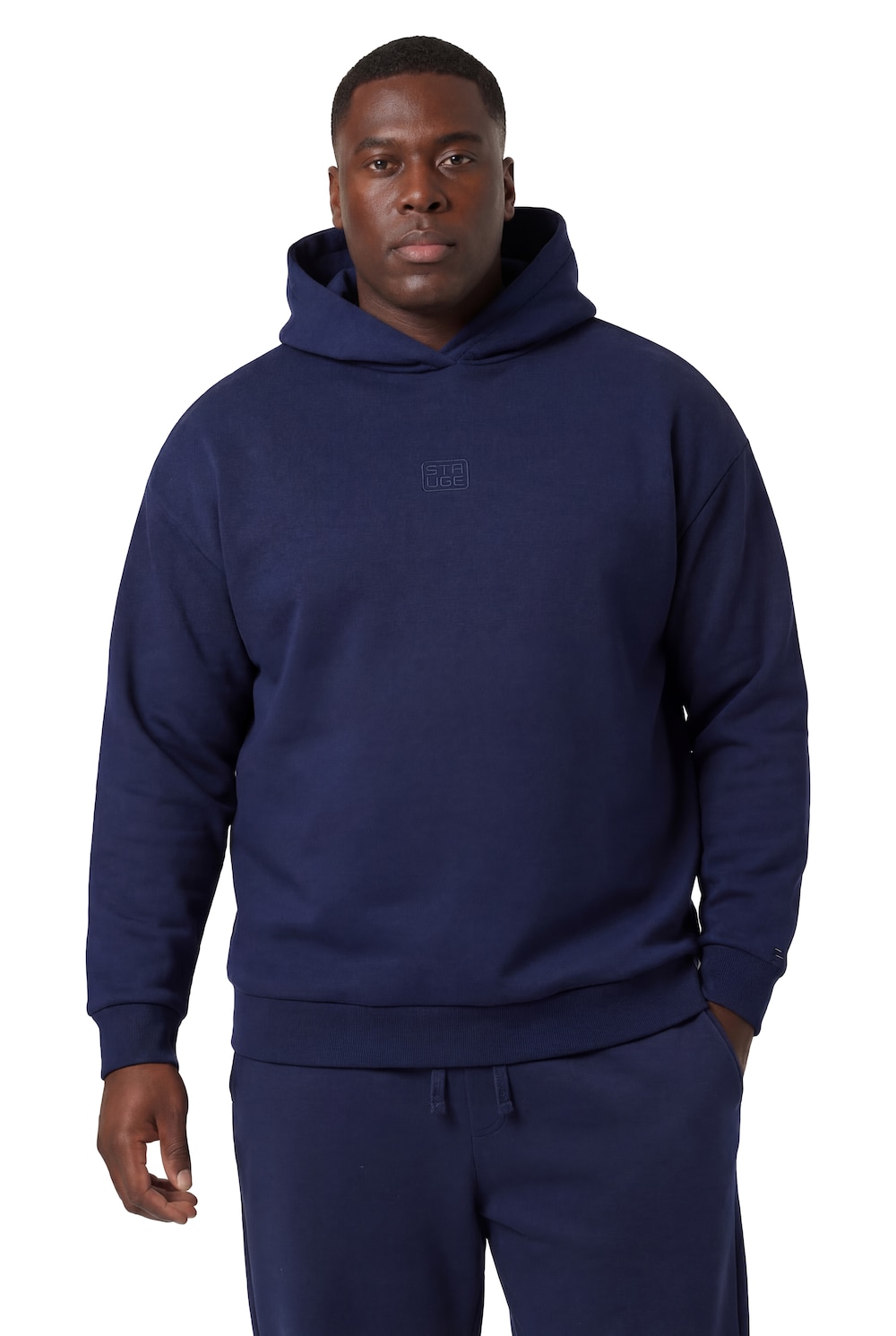 Stora storlekar Hoodie, Her, blå, storlek: 5XL, Polyester/Bomull, STHUGE