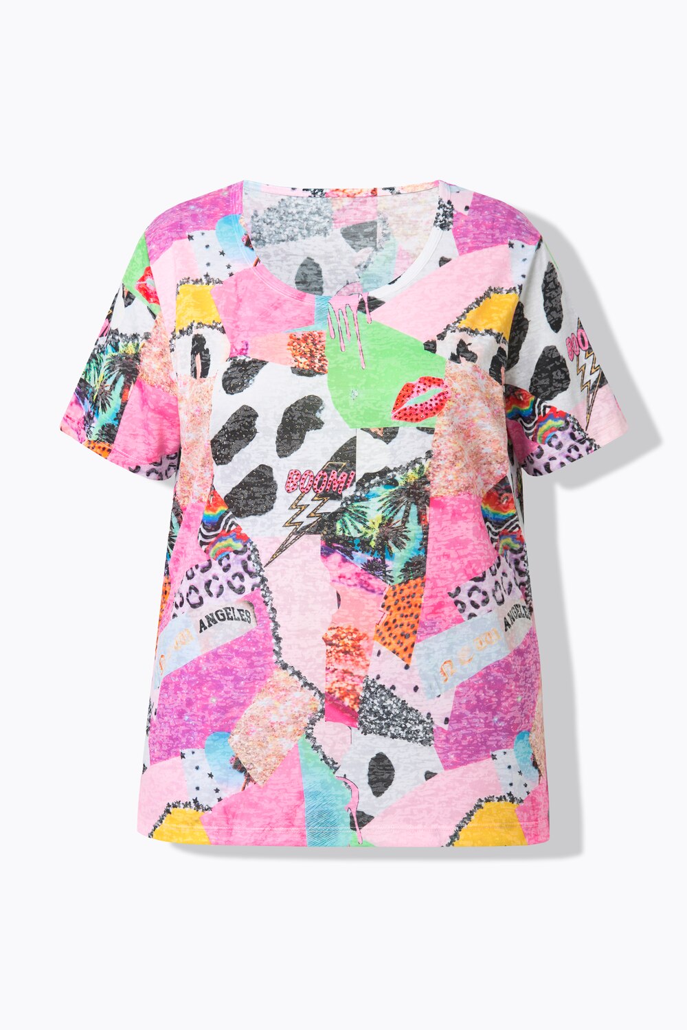 Stora storlekar T-shirt, Dam, lila, storlek: 52, Polyester/Viskos, Angel of Style