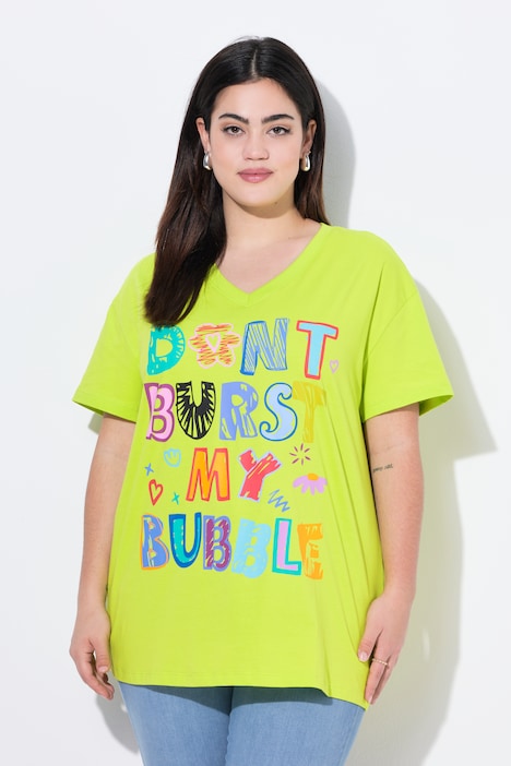 T-Shirt, Boxy Fit, bunter Schriftzug