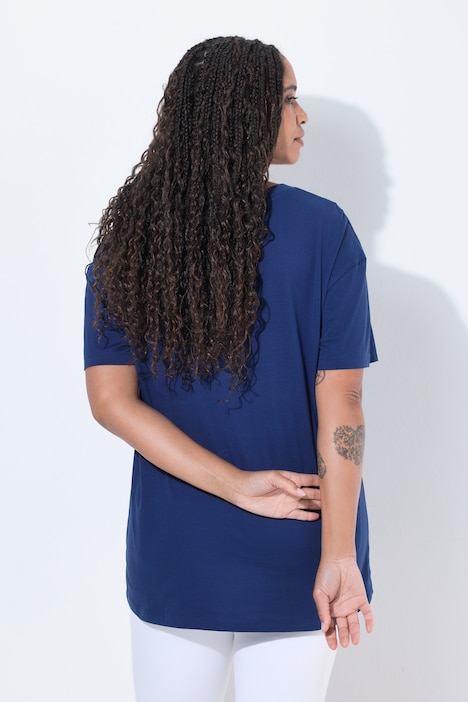 T-shirt, boxy fit, kleurig opschrift