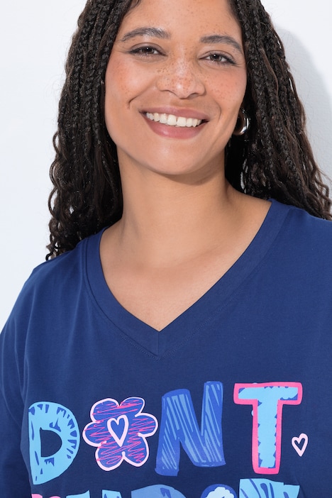 T-shirt, boxy fit, kleurig opschrift