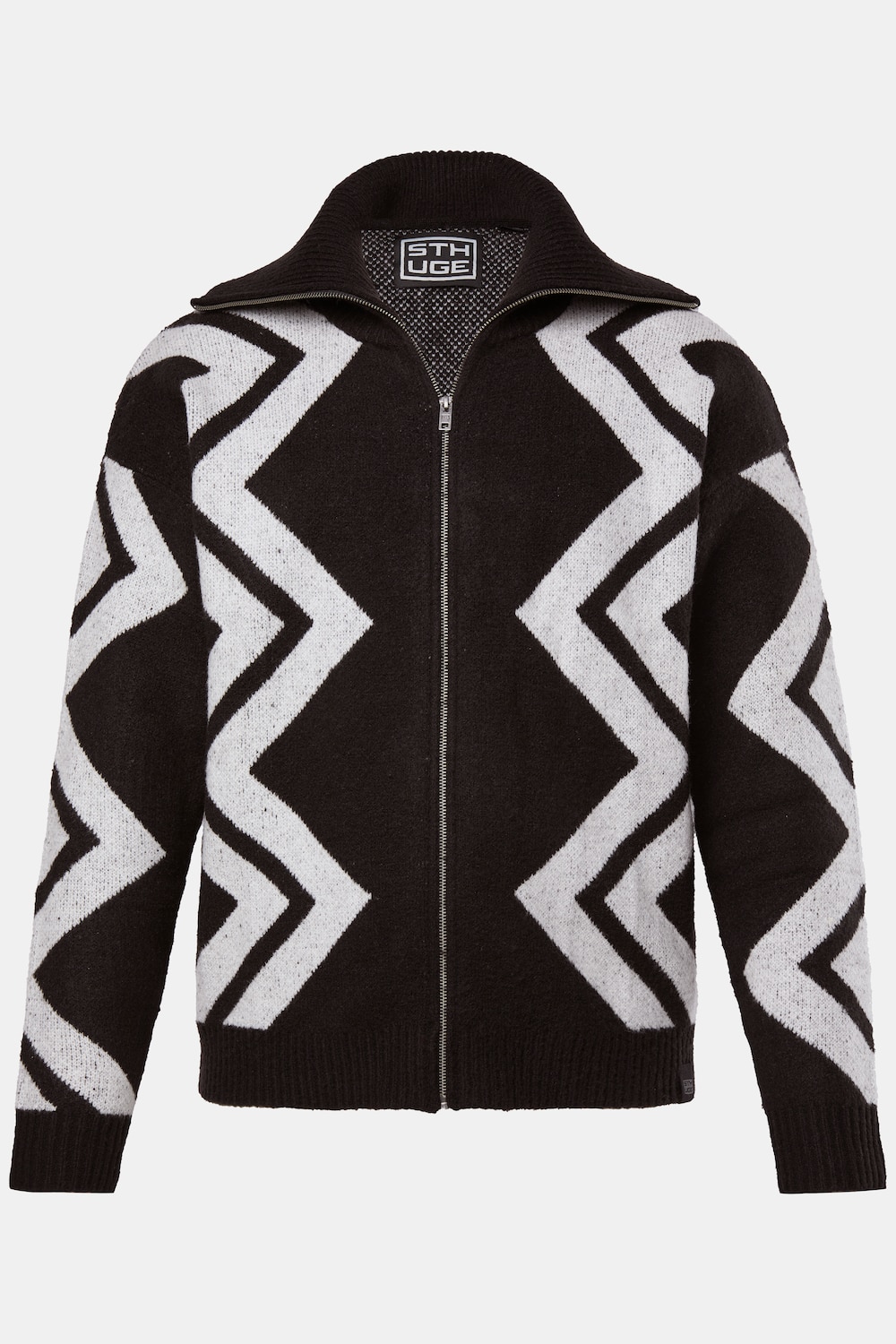 STHUGE Strickjacke, Zackenmuster, bis 7 XL
